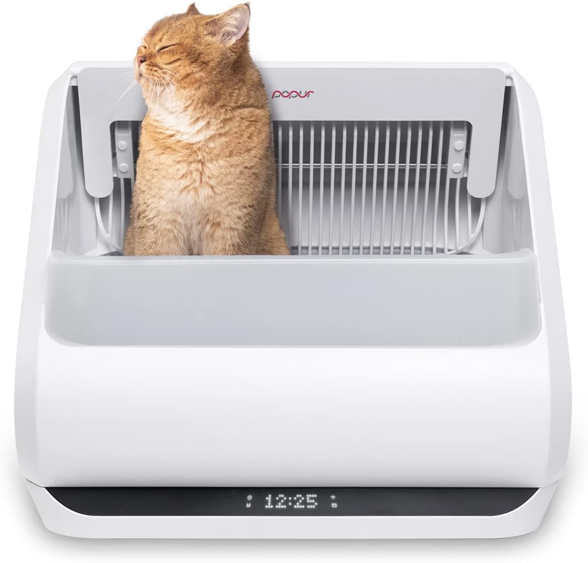 X5 Self-Cleaning Cat Litter Box - Unique Split System, Open Top, 30-Day Capacity - Automatic Litter Scooping Robot, Odor-Seal Disposable Cardboard Bin, 24 Inch Tray, 33 lbs. Load, 99% Leakproof