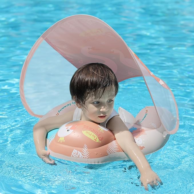 I recently purchased the Free Swimming Baby Infant Pool Float in the XL size, and it has exceeded my expectations. This inflatable baby swimming floatie is a game-changer for water play with infants and toddlers.The sun canopy provides excellent sun protection, allowing my little one to enjoy the water without worrying about harmful UV rays. The thoughtful inclusion of a sponge safety bottom support ensures added comfort and stability, making it a safe and secure environment for my child to floa