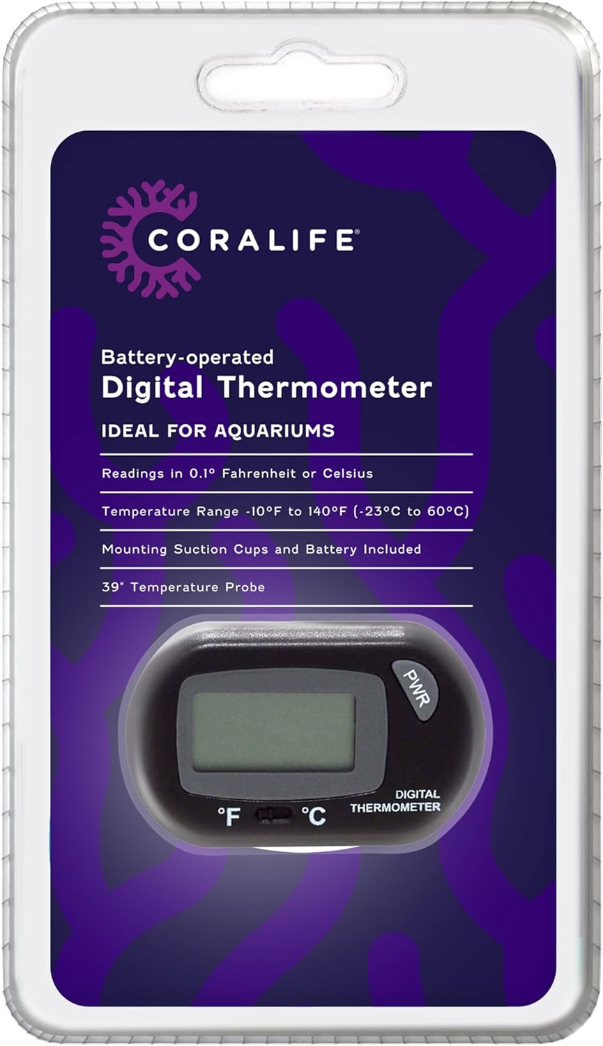 Coralife Aquarium Fish Tank Digital Water Thermometer