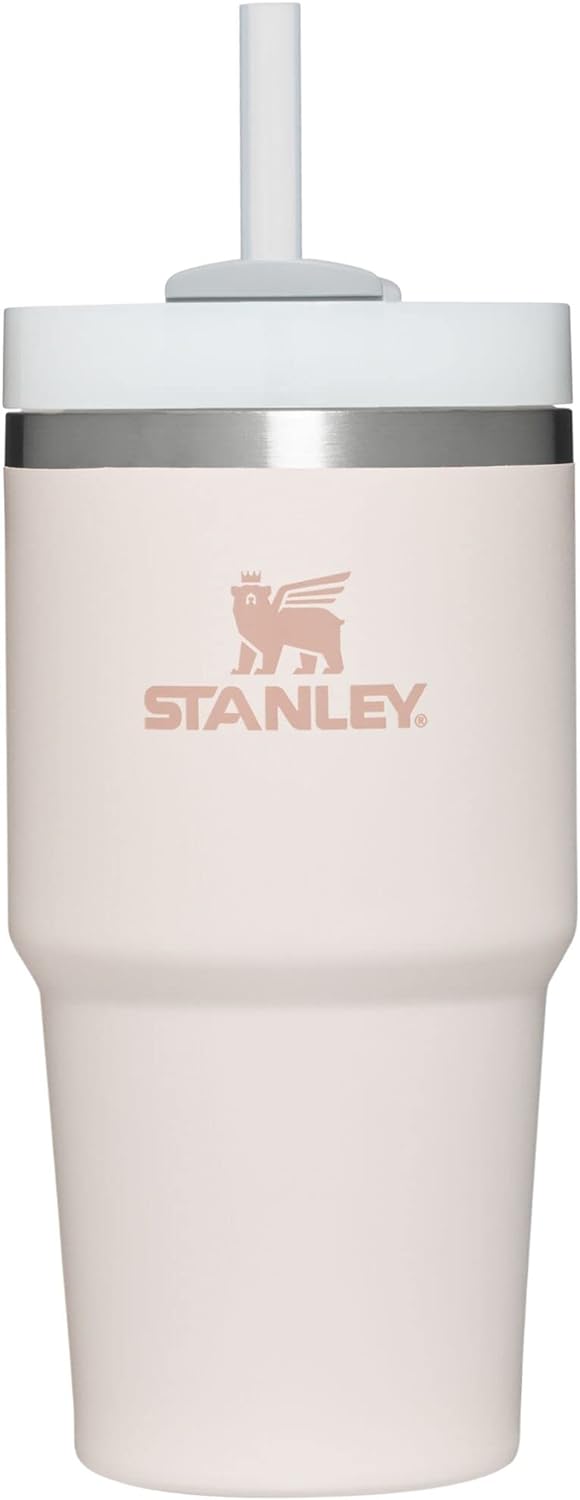 Stanley Quencher H2.0 FlowState Stainless Steel Vacuum Insulated Tumbler with Lid and Straw for Water, Iced Tea or Coffee, Smoothie and More, Rose Quartz, 20 oz