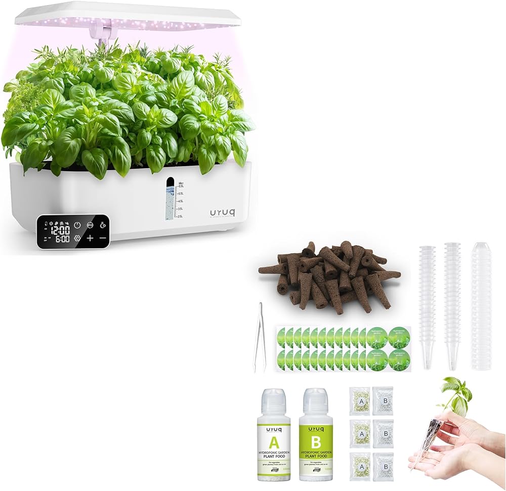 12 Pods Hydroponics Growing System Remote Control White & 188Pcs Hydroponic Pods Supplies