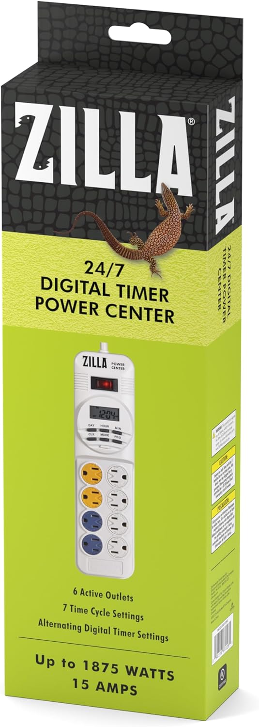 Zilla Reptile Pet Habitat Lighting & Terrarium Heat Power Center Timer, Digital