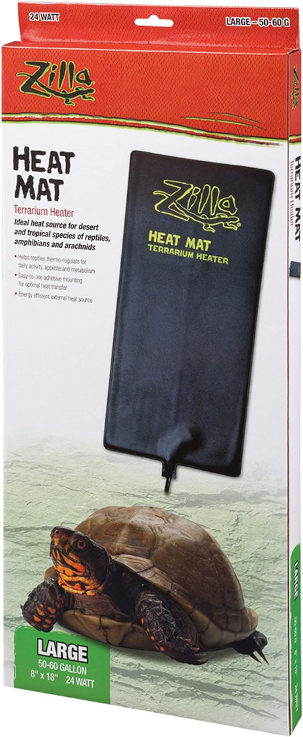 Zilla Terrarium Heat Mats Black Large, 50-60 Gallon, 24 Watt