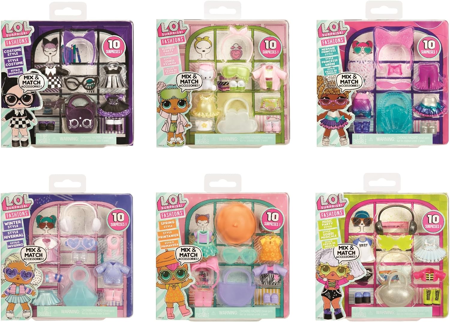 LOL Surprise Fashion Packs  6 Unique Styles Each with (3) Outfits, (2) Pairs of Shoes, (4) Accessories  Mix and Match Styles, Girls Gift Age 4+