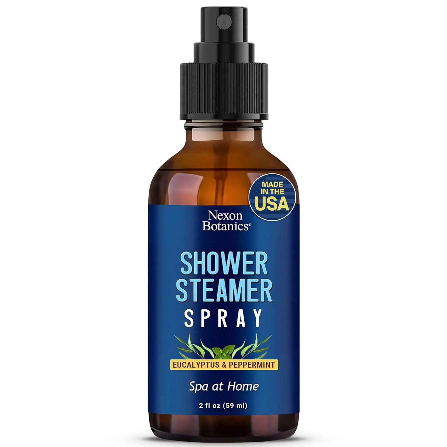 Eucalyptus, Peppermint Shower Steamer Spray 2 fl oz - Aromatherapy Shower Mist for Spa, Made from Pure and Natural Essential Oils, Refreshing Aroma for Clear Breathing, Enhances Mood - Nexon Botanics