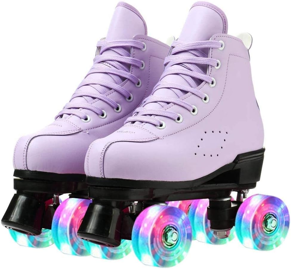 I havent skated in over a decade and thought Id change that. Theres enough foot room for thick socks. I got an 8 and probably couldve gotten by with a 7 or 7 1/2 if that was an option. Pain free! Otherwise smooth wheels that light up. Breaks are strong. High quality. Great value. Super cute in purple. Fast shipping. Super fun!
