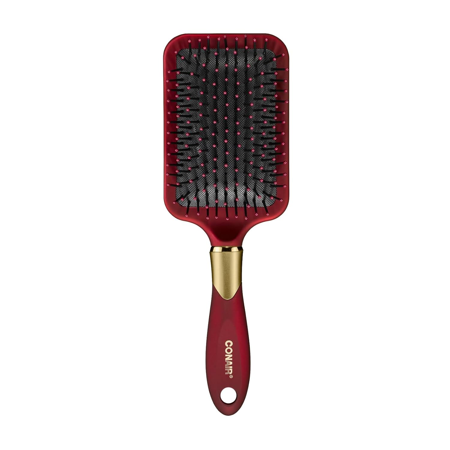 Conair Velvet Touch hair brush - Detangling hair brush - Ideal for all hair types - Paddle Cushion - Soft Touch Handle - Colors at random - 1 Count