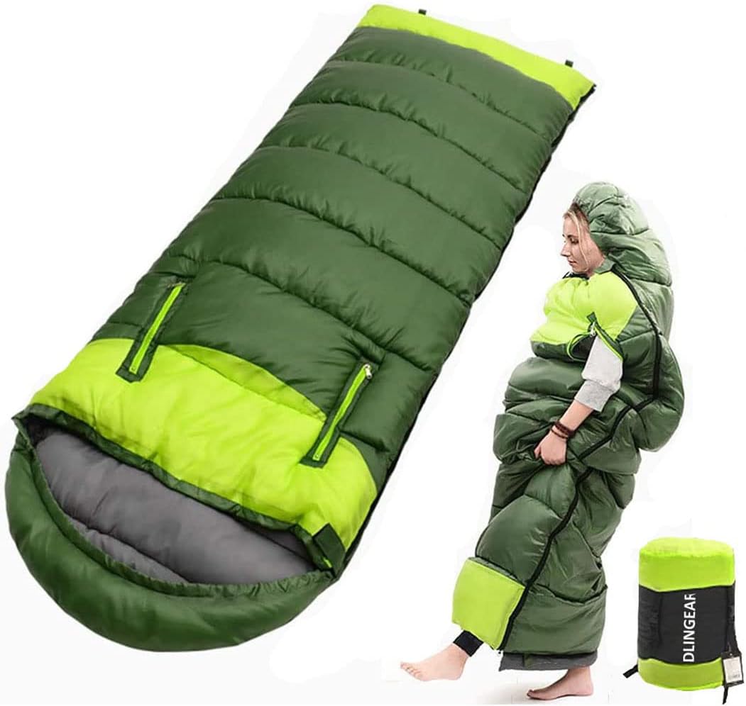 Sleeping Bags for Adults Kids Cold Weather & Warm XL Large 0 Degree Waterproof Wearable Compact Sleeping Bag Temp Range (32F-59F) 4.3 lbs for Winter Summer Camping Hiking and Travel