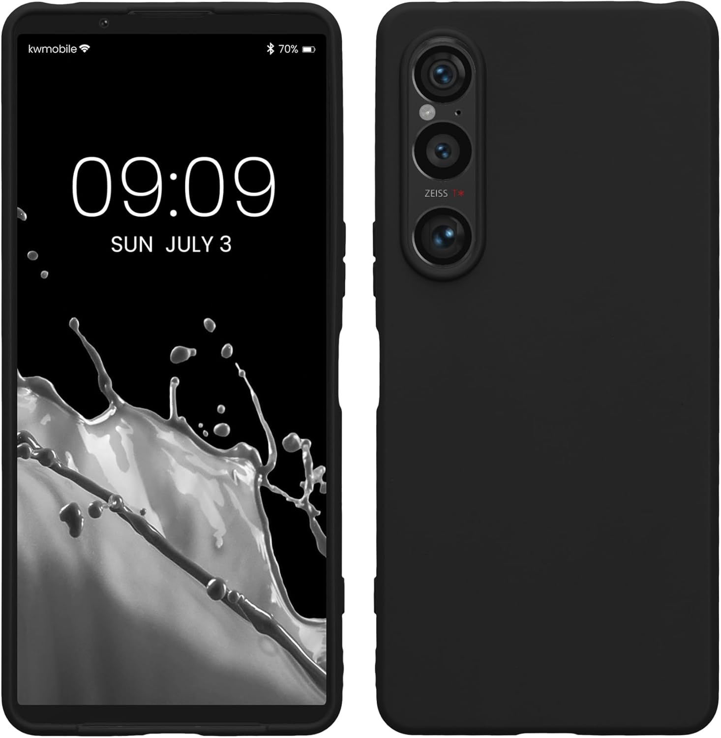 kwmobile Case Compatible with Sony Xperia 1 VI Case - Soft Slim Protective TPU Silicone Cover - Black