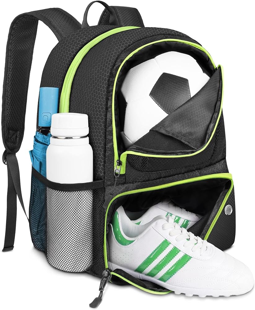 The Bag is perfect for sports. Pockets for your ball, shoes/cleats, water bottle side pockets and area for clothes or to keep away from the ball and shoes. It is light weight and so far so good.