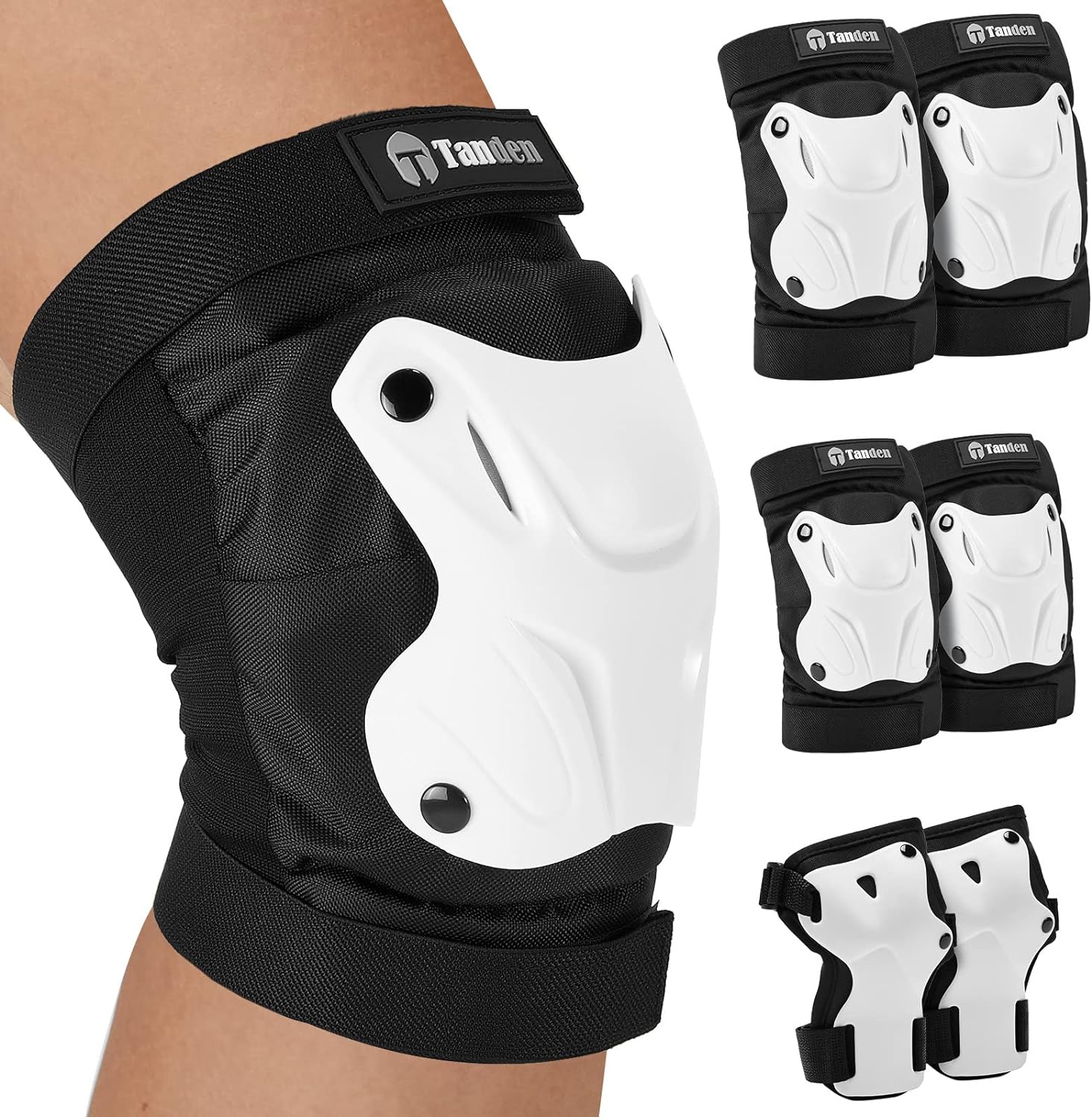 Skating Protective Gear Adult Knee and Elbow Pads Wrist Guards for Roller Skating Skateboarding, Skate Pads Adult Knee Pads for Men Women