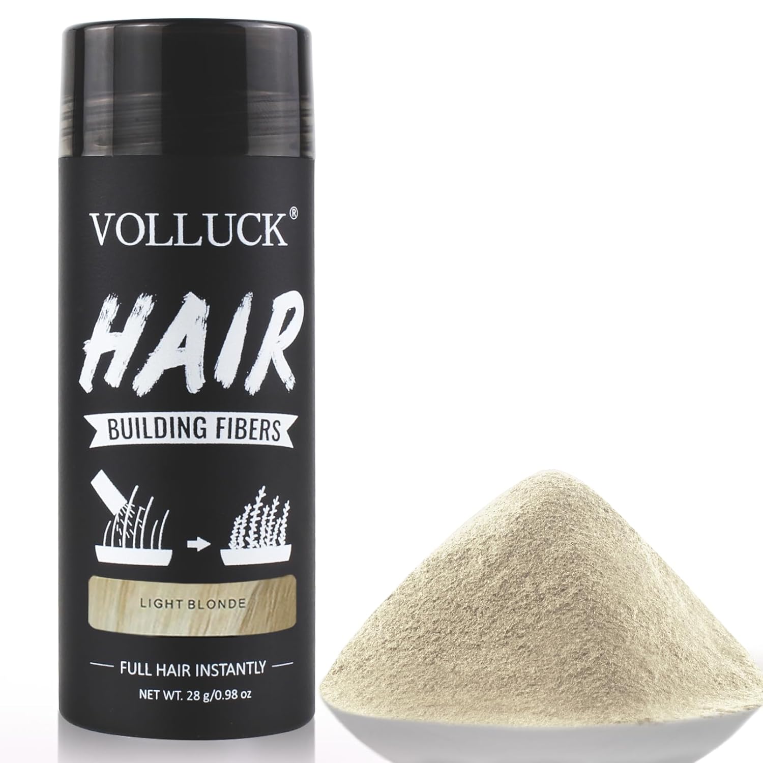 Hair Fibers for Thinning Hair for Women and Men, Hair Color for Gray Hair Coverage Thicker Fuller Hair Loss Instantly Hair Building Fibers Root Touch Up Natural Formula 28g (Light Blonde)