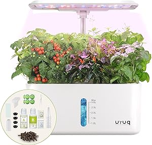 Hydroponics Growing System Indoor Garden: 8 Pods Herb Garden Kit Indoor with LED Grow Light Quiet Smart Water Pump Automatic Timer Healthy Fresh Herbs Vegetables - Hydroponic Planter for Home Kitchen