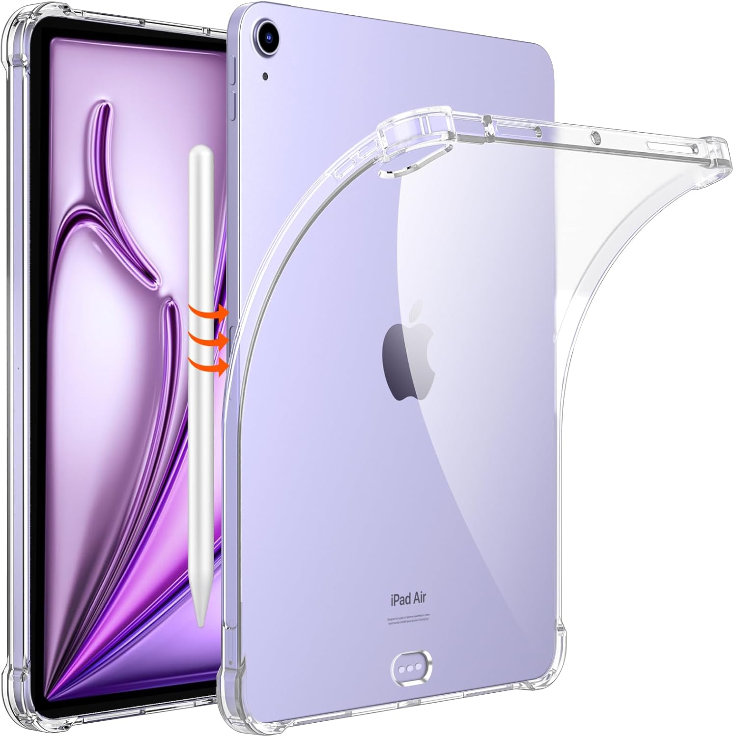 MoKo Clear Case for iPad Air 6th 11 Inch (M2) 2024, iPad Air 5th/4th Generation 10.9 Inch (2022/2020), Case with Soft TPU Reinforced Corner, Anti-Scratch Case for iPad Air 11 in & Air 10.9 in, Clear