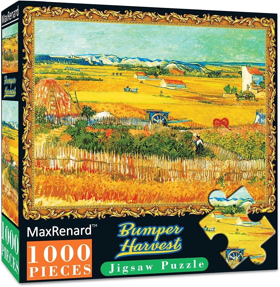 MaxRenard Game 1000 Pieces Jigsaw Puzzle Fine Art Collection Toy Van Gogh Bumper Harves