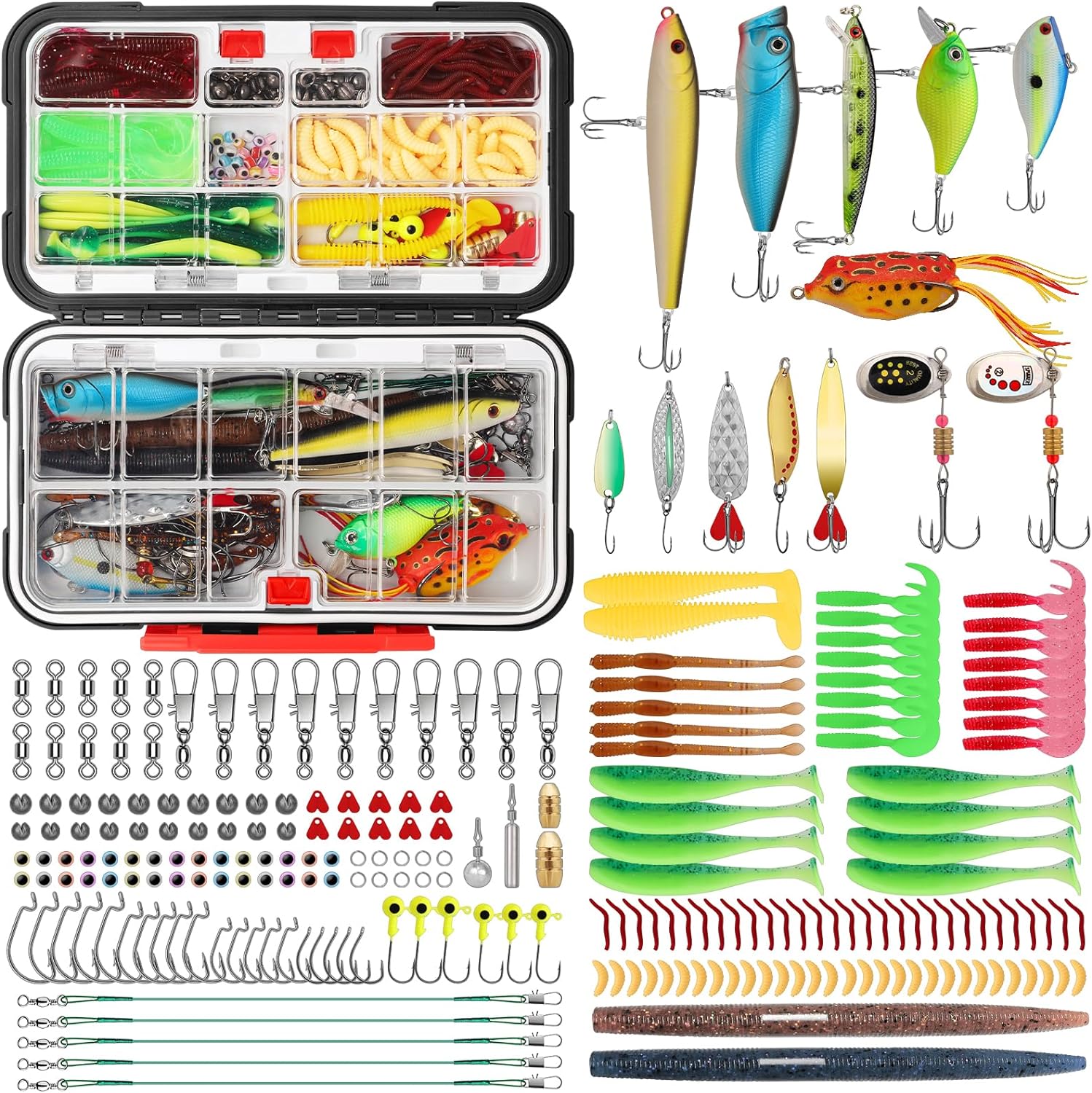 TRUSCEND Widely Used Fishing Bait Rigs Worth Ever Penny, Selected Fishing Lures & Tackle Kit for Starter Freshwater Fishing, Economic/Giftable/Premium Fishing Gear Set Available, Perfect Fishing Gifts