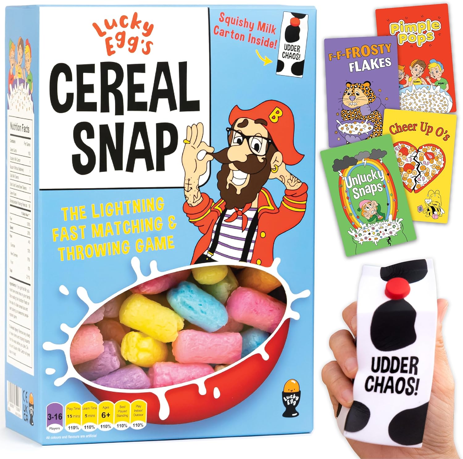 Cereal Snap: The Lighting Fast Matching & Throwing Game - Ages 6+, 3-16 Players - Family Party Game for Teens & Kids, Active Family Card Game, Party Game for Adults and Family