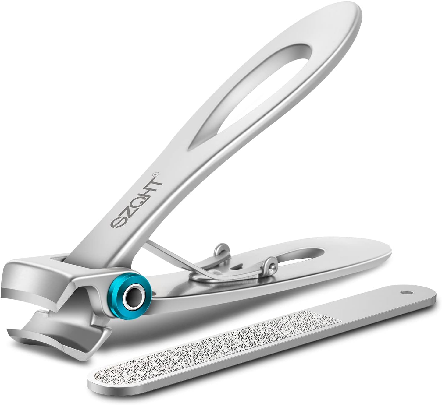 SZQHT 15mm Wide Jaw Opening Nail Clippers for Thick Nails,Finger Nail Clippers for Ingrown Toenail Clippers for Men,Tough Nails, Seniors, Adults(Silver)