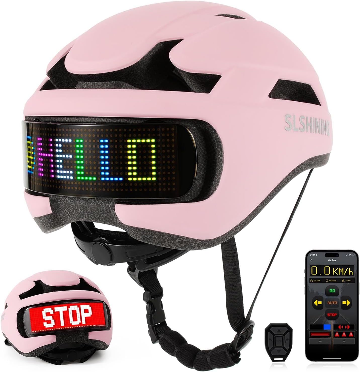 Smart Bike Helmet,Bicycle Helmet for Adults with Personalized LED Lights,DIY Helmet with APP and Remote Control.(Men/Women)