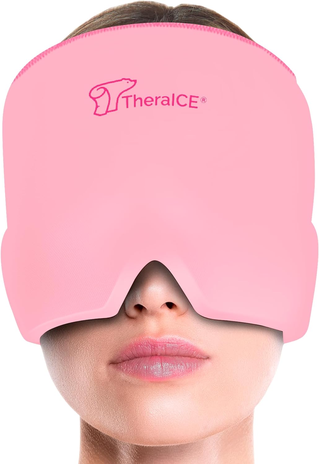 TheraICE Migraine Relief Cap, Migraine Ice Pack Mask Products, Women Cooling Gel Hat, Face Cold Compress Head Wrap for Her Stress. Great Birthday Gift for Mom, Sister, Grandma, Girlfriend, & Teacher