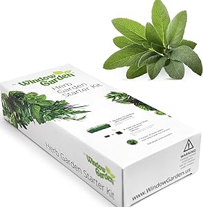 Window Garden - Sage Herb Kit - Grow Your Own Food. Germinate Seeds on Your Windowsill Then Move to a Patio Planter or Vegetable Patch. Mini Greenhouse System Makes it Foolproof, Easy and Fun.