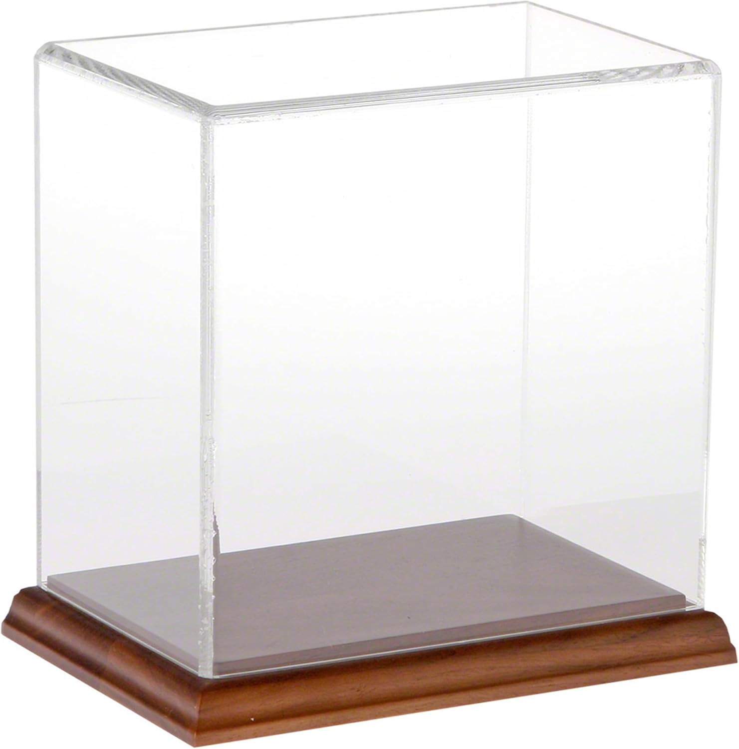 Plymor Clear Acrylic Display Case with Hardwood Base, 6 W x 4 D x 6 H