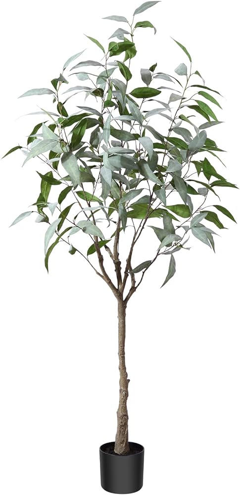 Artificial Eucalyptus Tree 5FT Tall Fake Eucalyptus Plants Large Faux Trees Artificial Silk Plants for Home Decor Indoor Outdoor Office Gift Ornaments, Set of 1