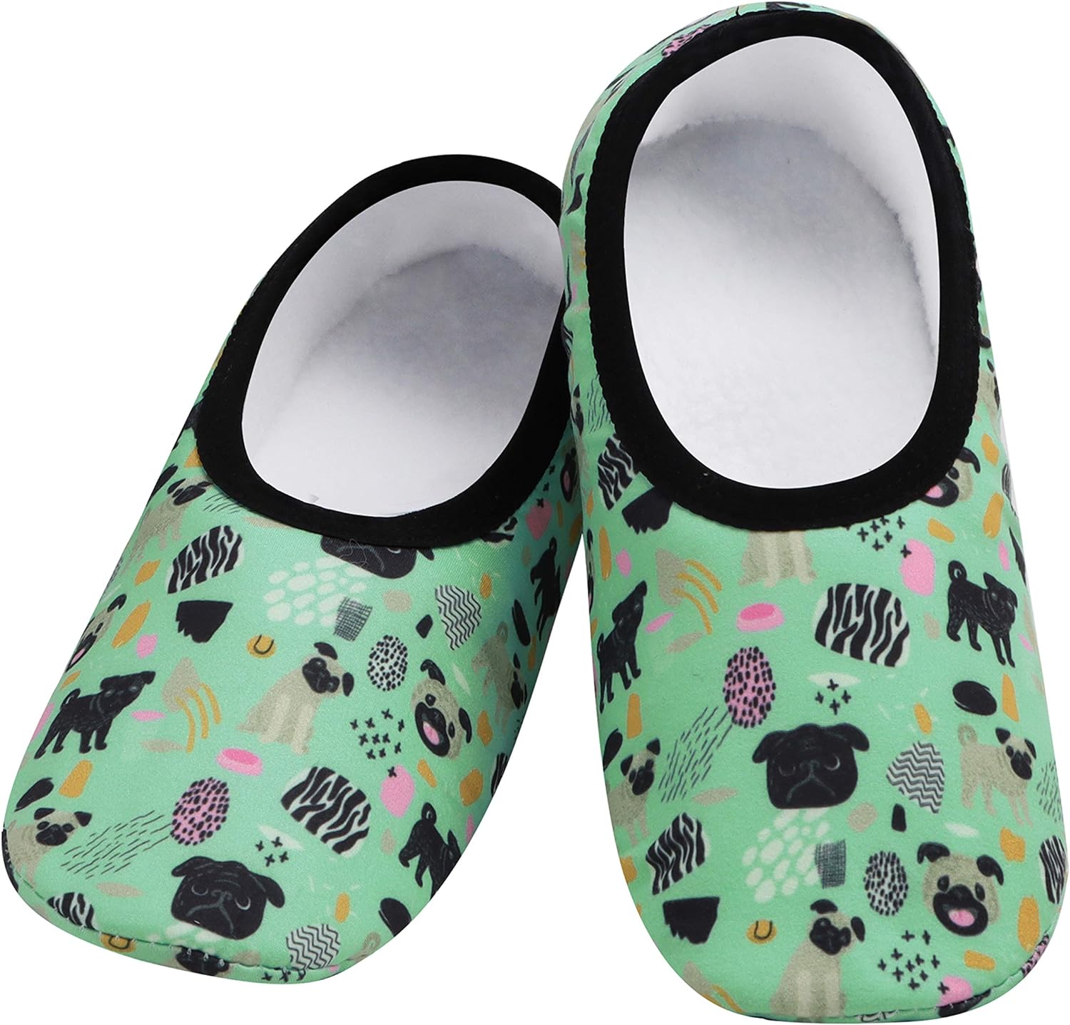 Snoozies Skinnies Slipper Socks  Cozy, Foldable Slippers for Women, Non Slip Socks for Travel & Indoors - Dogs