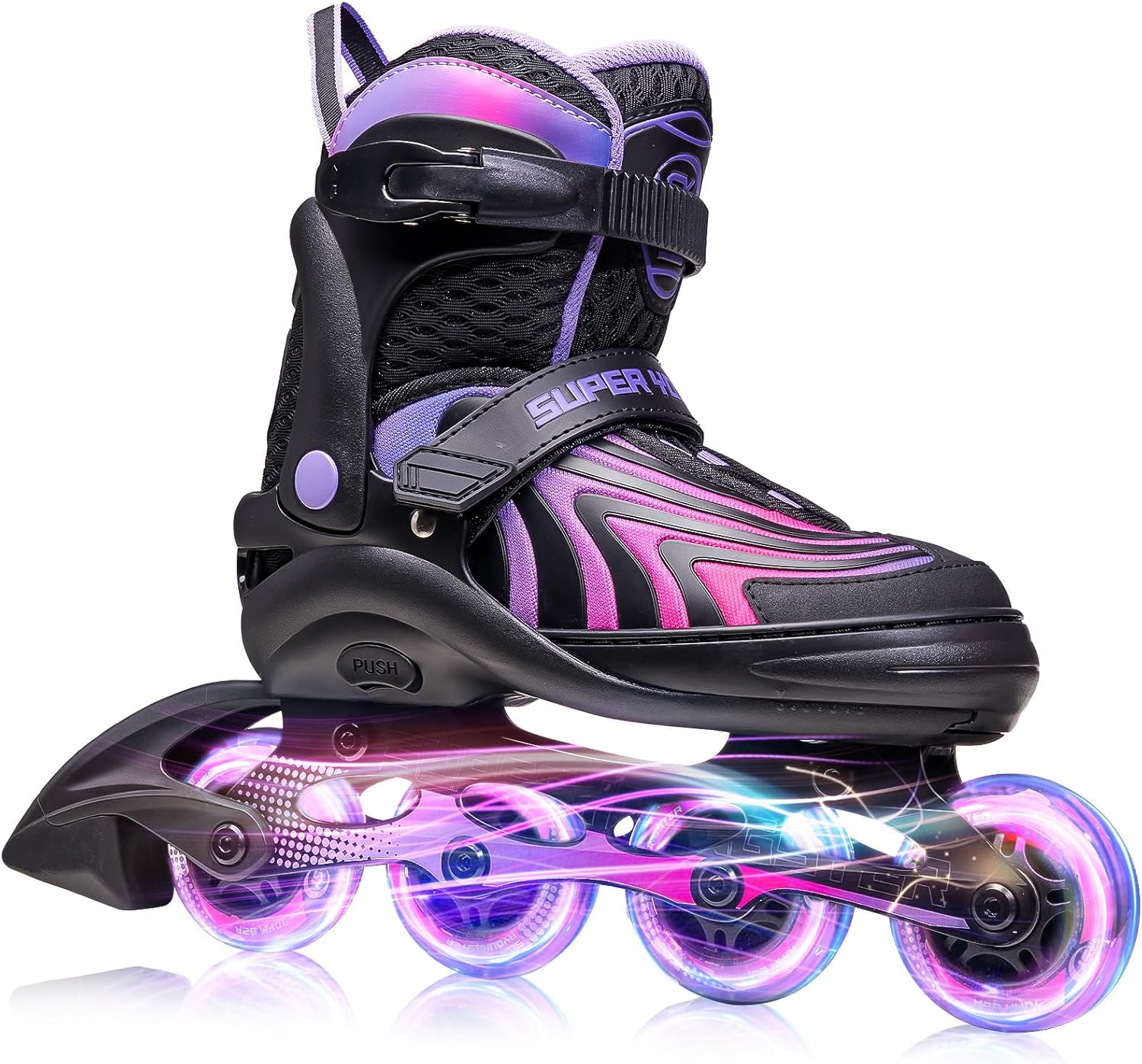 Girls Inline Skates for Boys Kids Youth Adjustable Light up Roller Skates, Outdoor Blades for Women Adults