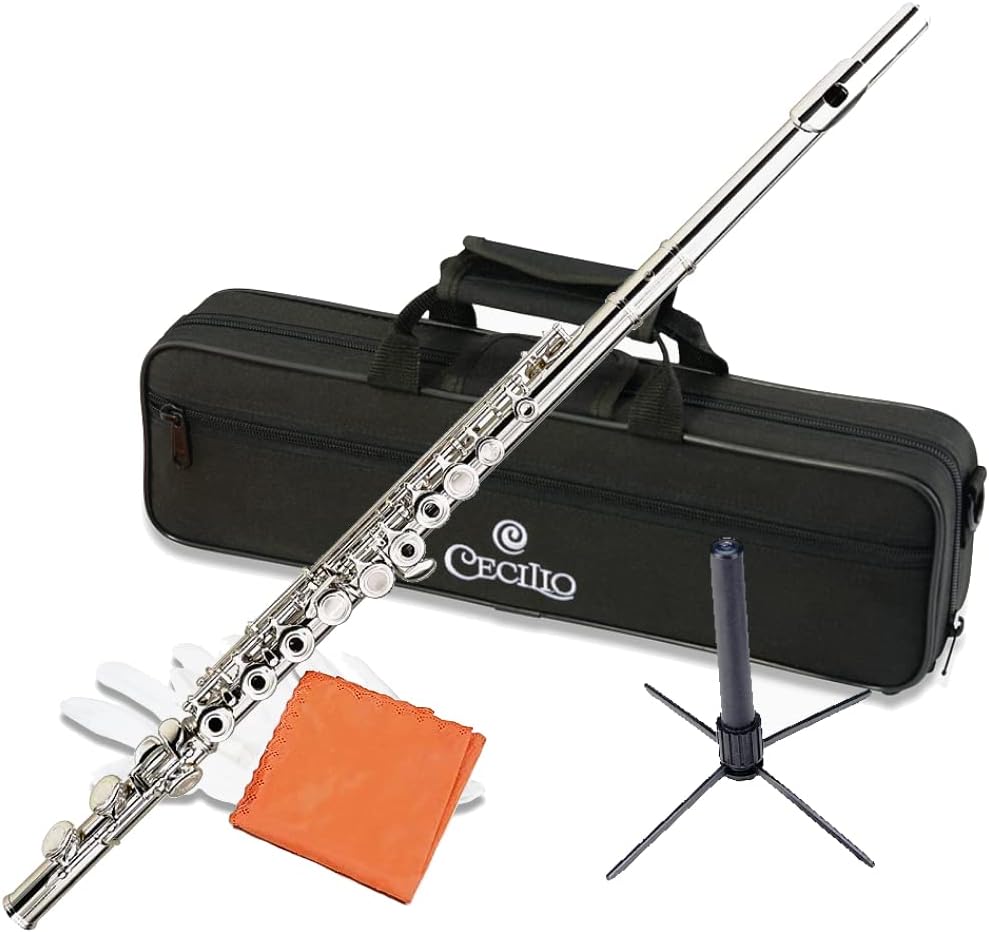 The Cecilio open hole C-foot is an outstanding value for a mass-produced flute.  Tones responsive and clear from c1 to Bb3; high notes b3 and above are unreliable.  Surprising pianississimo (very, very soft) to strong fortissimo.  Lacks the heft and sturdy feel of other name-brand introductory flutes, possibly due to use of thinner spec materials.  Silver plating is quite good; small wrinkles noted on the key Y-arms, but only under close inspection.  Interior bore is polished.  Joint tenons and sockets a bit gritty out-of-the-box, but a little rubbing with a silver polishing cloth nicely smooths out the feel.  Head joint cork required placement adjustment; a simple, basic task.