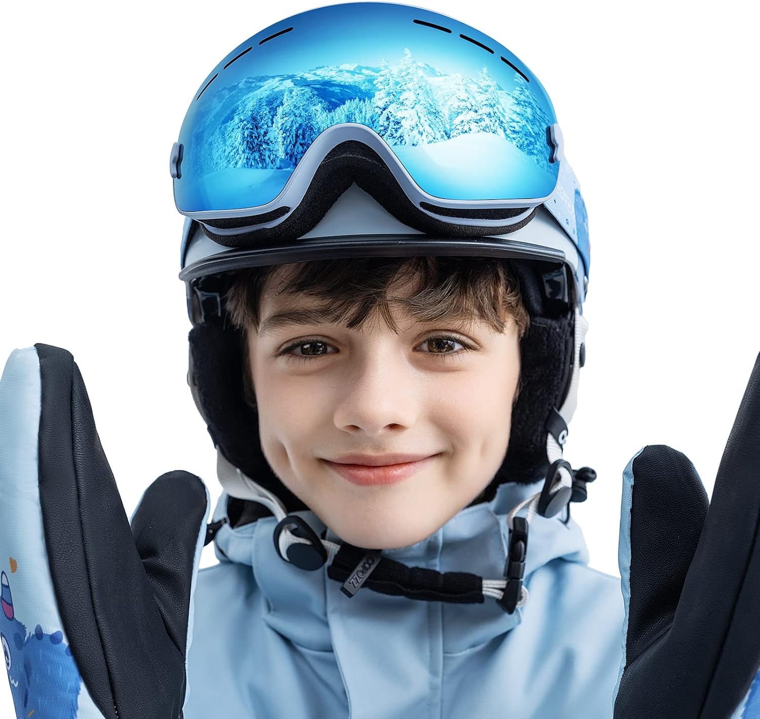 COPOZZ Ski Goggles Kids, Youth Snowboard Goggles for Boys Girls Toddler Age 2-12,OTG UV400 Helmet Compatible Skiing Equipment
