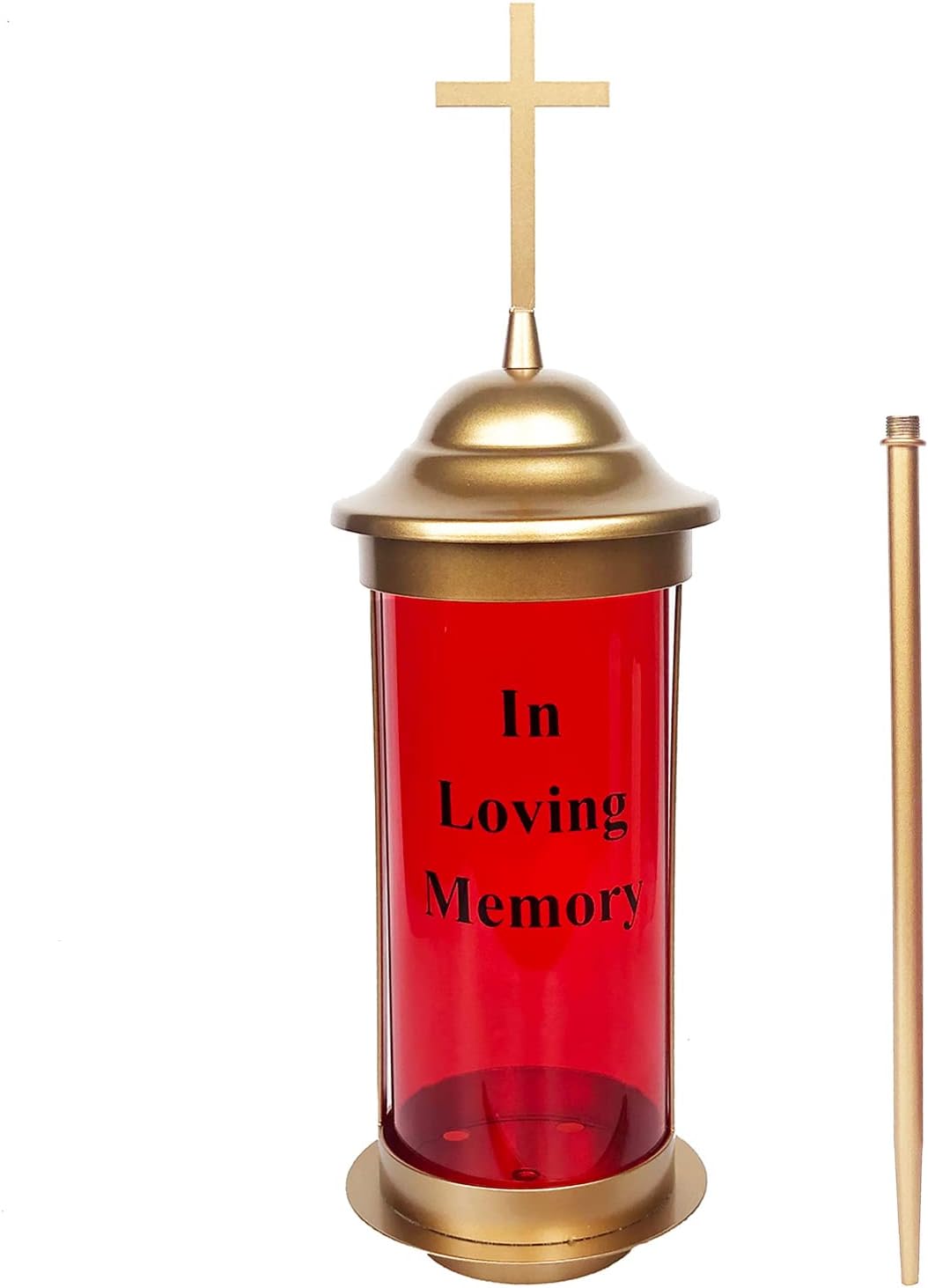 in Loving Memory Metal Crosses for Grave Cemetery Decorations for Grave Cemetery Lights Memorial Lantern Candle Holder with 11.8 Inches Garden Stakes