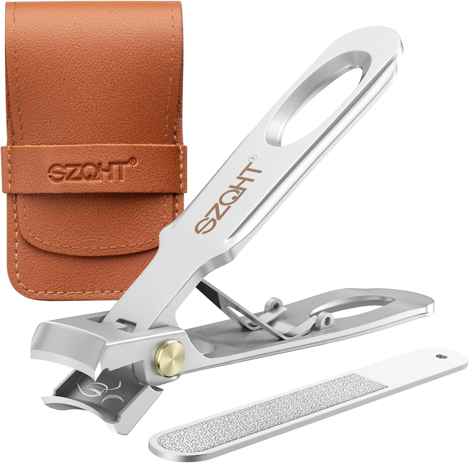 Precision and Comfort Combined: Introducing Our Ergonomically Designed Stainless Steel Nail Clipper with Large Opening and Built-in Clipping Storage  The Ideal Gift for Effortless Nail Care(Silver)