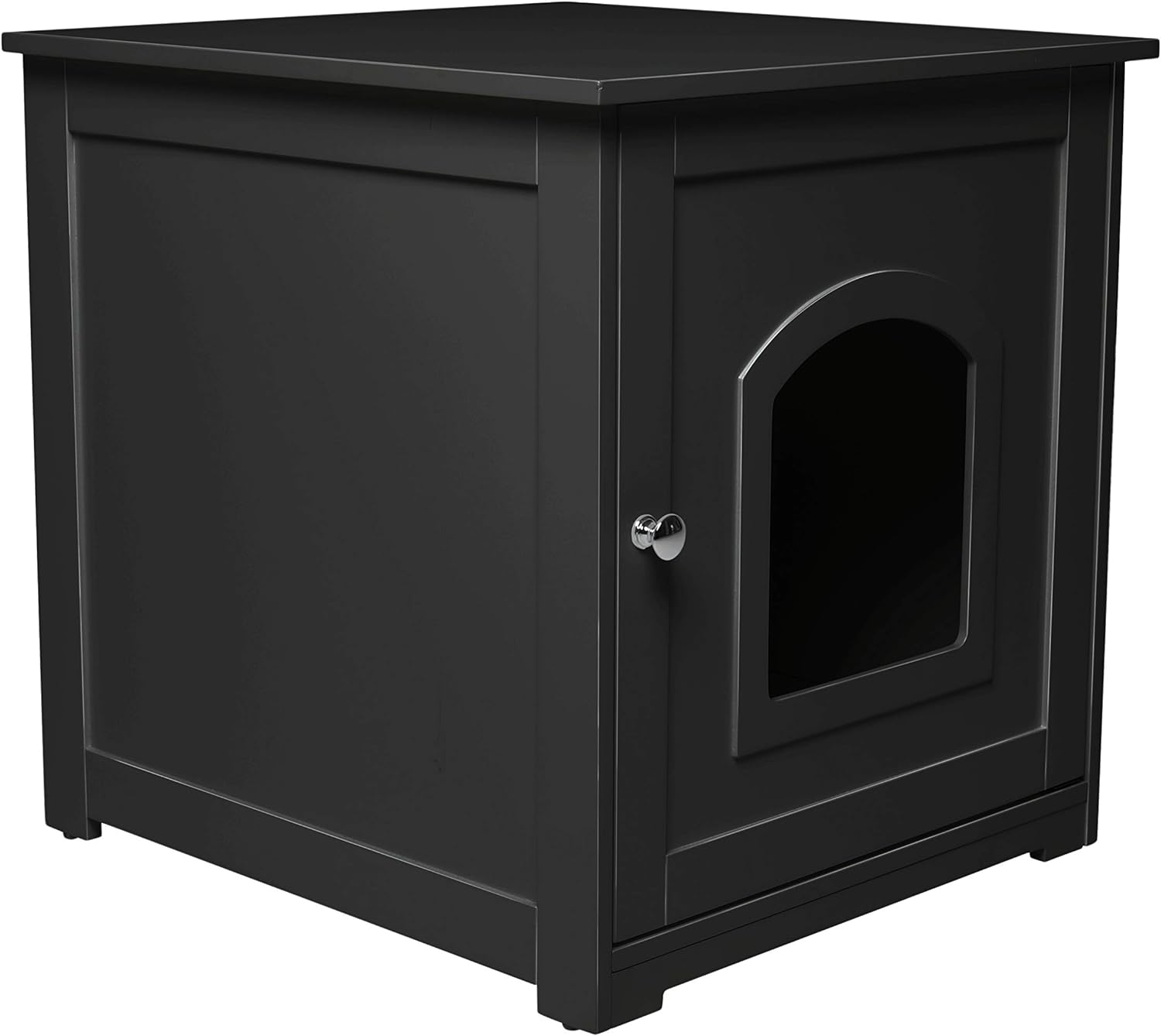 zoovilla Kitty Litter Cabinet  Hidden Litter Box Furniture, Black For house-cats