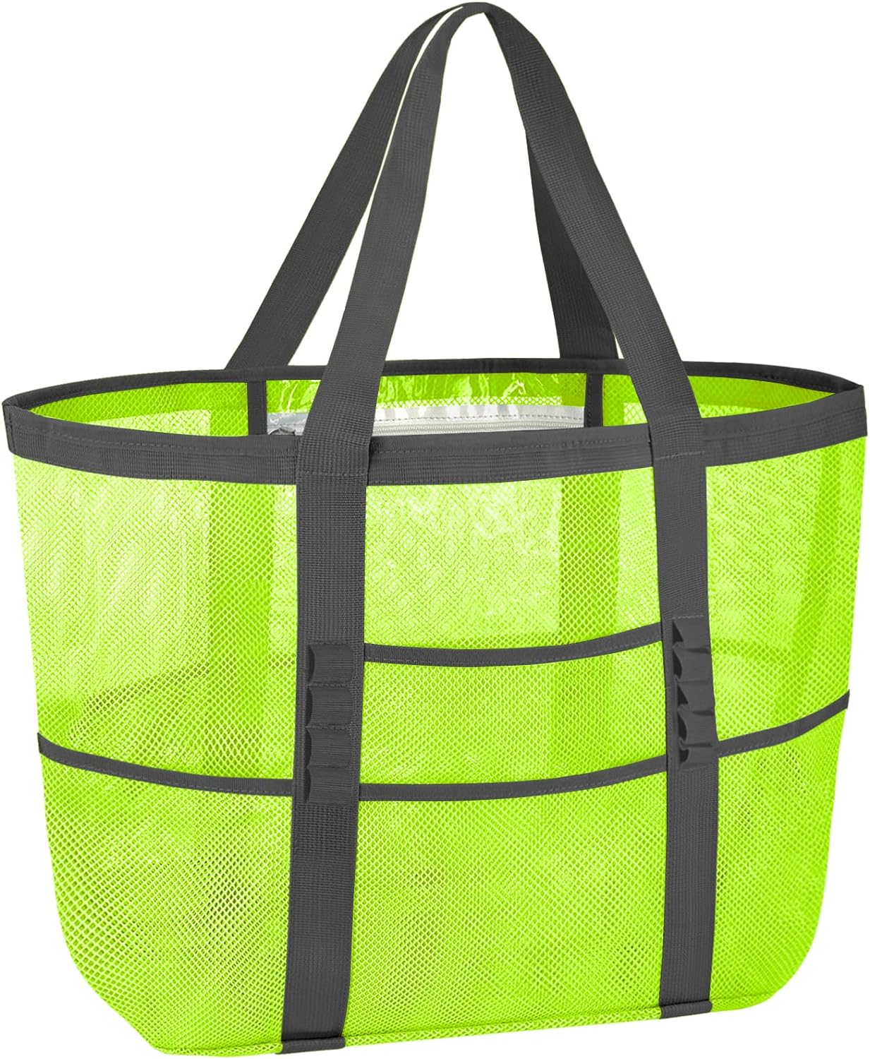 BALEINE Large Beach Bag Pool Bags, Mesh Beach Tote for Toys, Towel, flip flops, Light Green