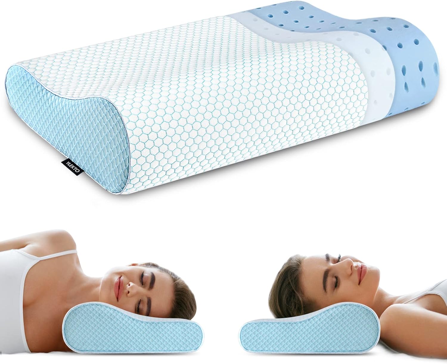 Memory Foam Pillows Neck Pillow Bed Pillow for Sleeping Ergonomic Cervical Pillow Orthopedic Contour Pillow for Side Back Stomach Sleeper