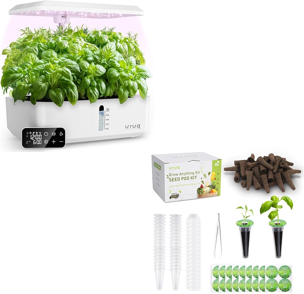 12 Pods Hydroponics Growing System Remote Control White & 140Pcs Hydroponic Pods Supplies