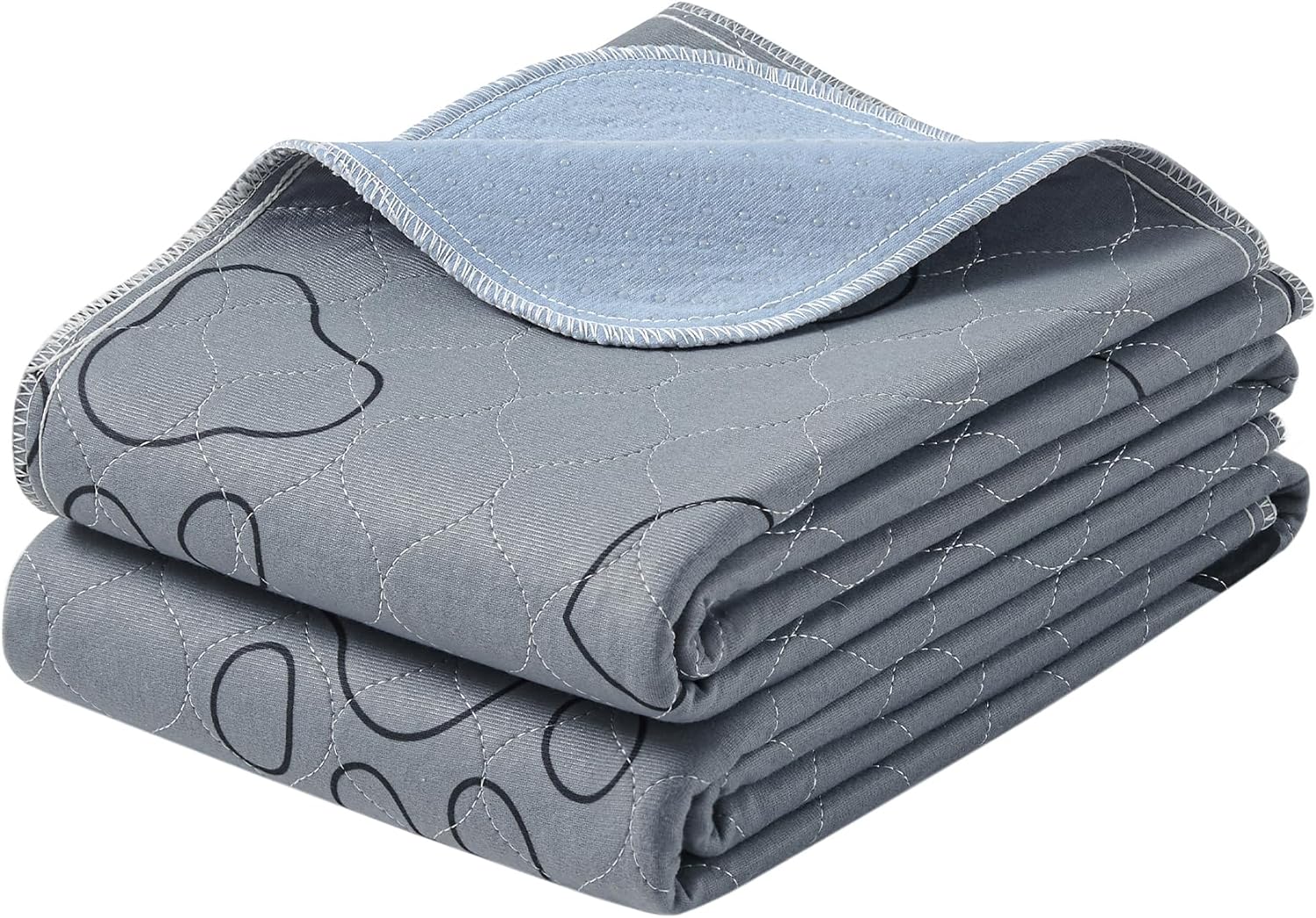 Feandrea Washable Pee Pads for Dogs, 2 Pack, Reusable Dog Pads, 48 x 36 Inches, L, Waterproof Pet Training Pads, Leakproof, Non-Slip, Super Absorbent, for Dogs, Cats, Rabbits, Gray UPTD036G01