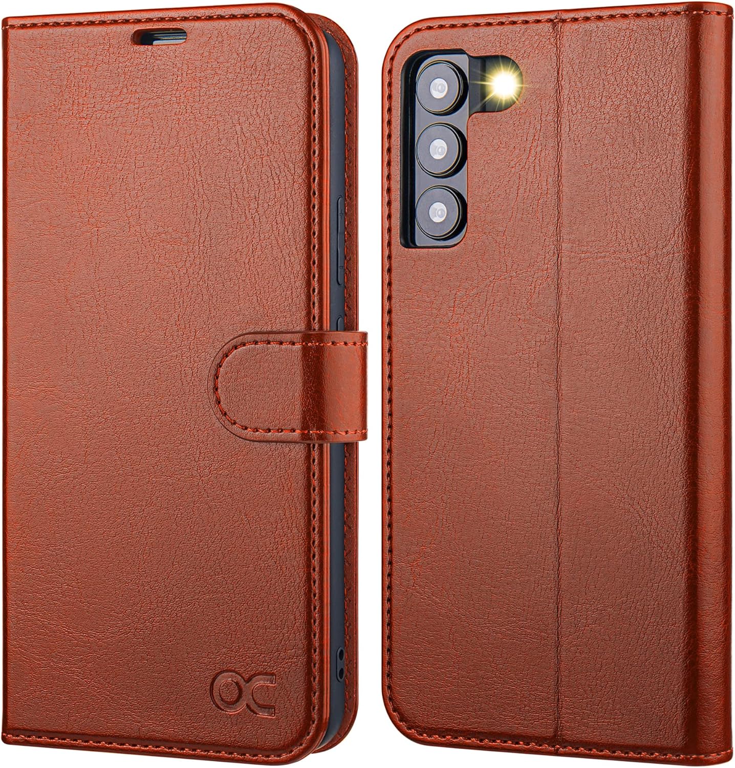 OCASE Compatible with Galaxy S22 Plus 5G Wallet Case, PU Leather Flip Folio Case with Card Holders RFID Blocking Kickstand [Shockproof TPU Inner Shell] Phone Cover 6.6 Inch (2022) - Brown