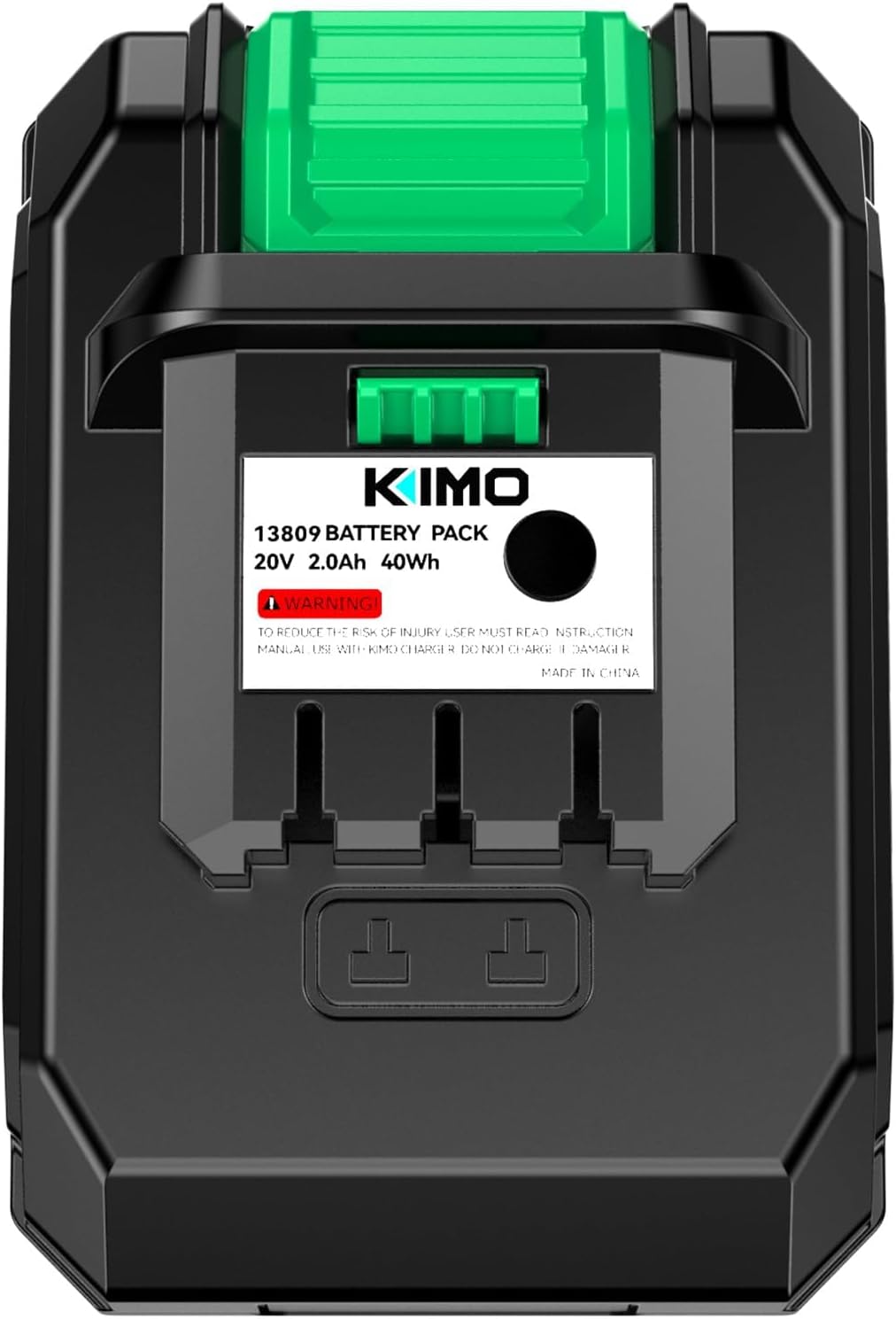 KIMO 20V 2.0Ah Lithium-Ion Battery for KIMO 20V Drill Driver, Leaf Blower, Angle Grinder, Reciprocating Saw, Oscillating Tool, Brad Nailer - Safety Protection Tech, Share Battery for KIMO 20V Tools