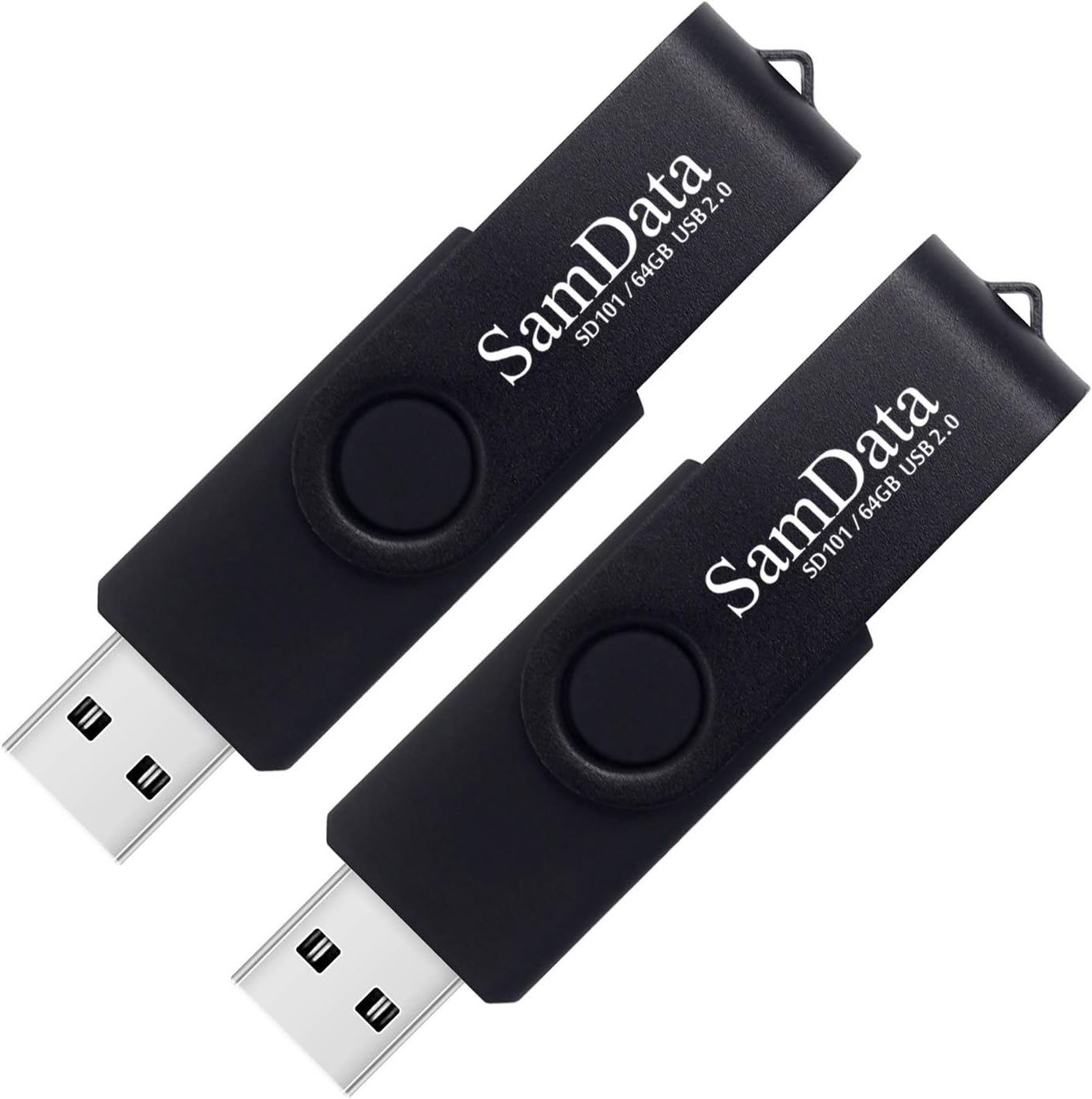 64GB USB Flash Drives 2 Pack 64GB Thumb Drives Memory Stick Jump Drive with LED Light for Storage and Backup (2 Pack Black)