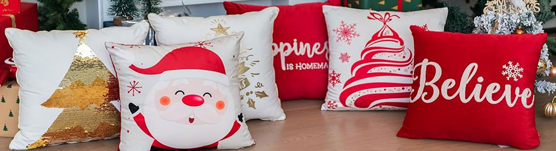 HPUK Christmas Embroidery Pillow Covers Set of 4, 18x18 inch Decorative Couch Pillows for Winter, Red and White Accent Pillow Covers for Living Room, Bedroom, Sofa, Santa Claus