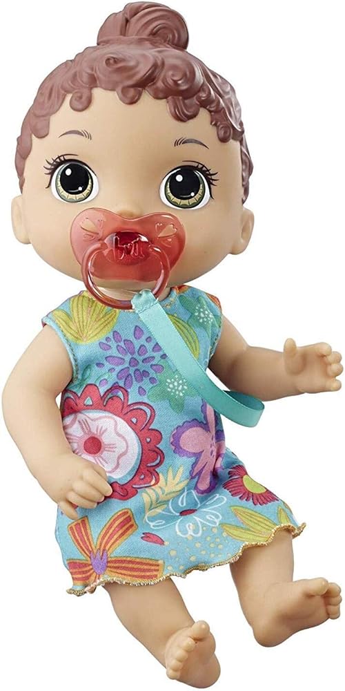 Bought this for my granddaughter. Its so cute. Push the pacifier in the mouth and it makes coo sounds and feeding sounds. All plastic. Hair is plastic so it wont be a mess. Def recommend for little kids.
