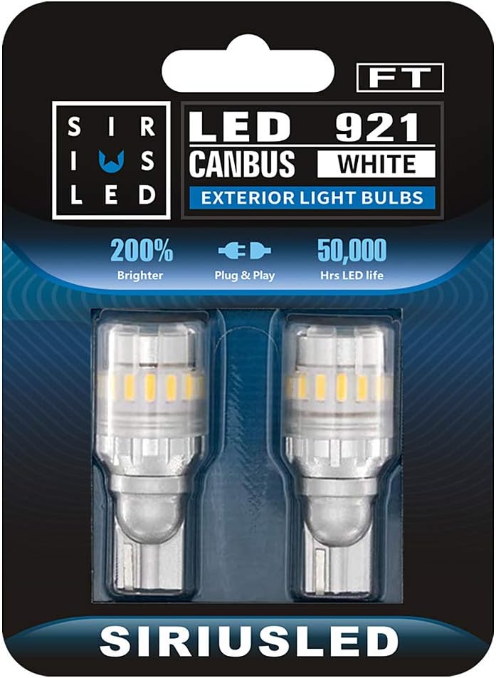 SIR IUS LED - FT- 921 922 579 LED Canbus Reverse Backup Trunk Light Bulb for Car Truck Super Bright High Power 3030+4014 SMD White 6500K Pack of 2