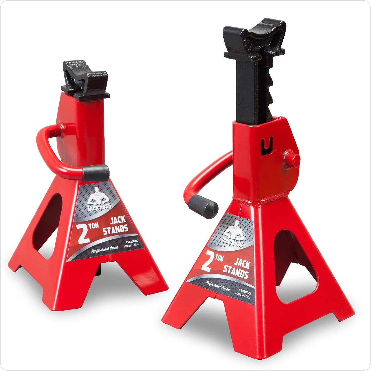 Jack Boss Jack Stands Low Profile 2 Ton(4400 LBs) Lifting Car Stand, Fit Use for Cars Automotive Sedans, 2 Pack