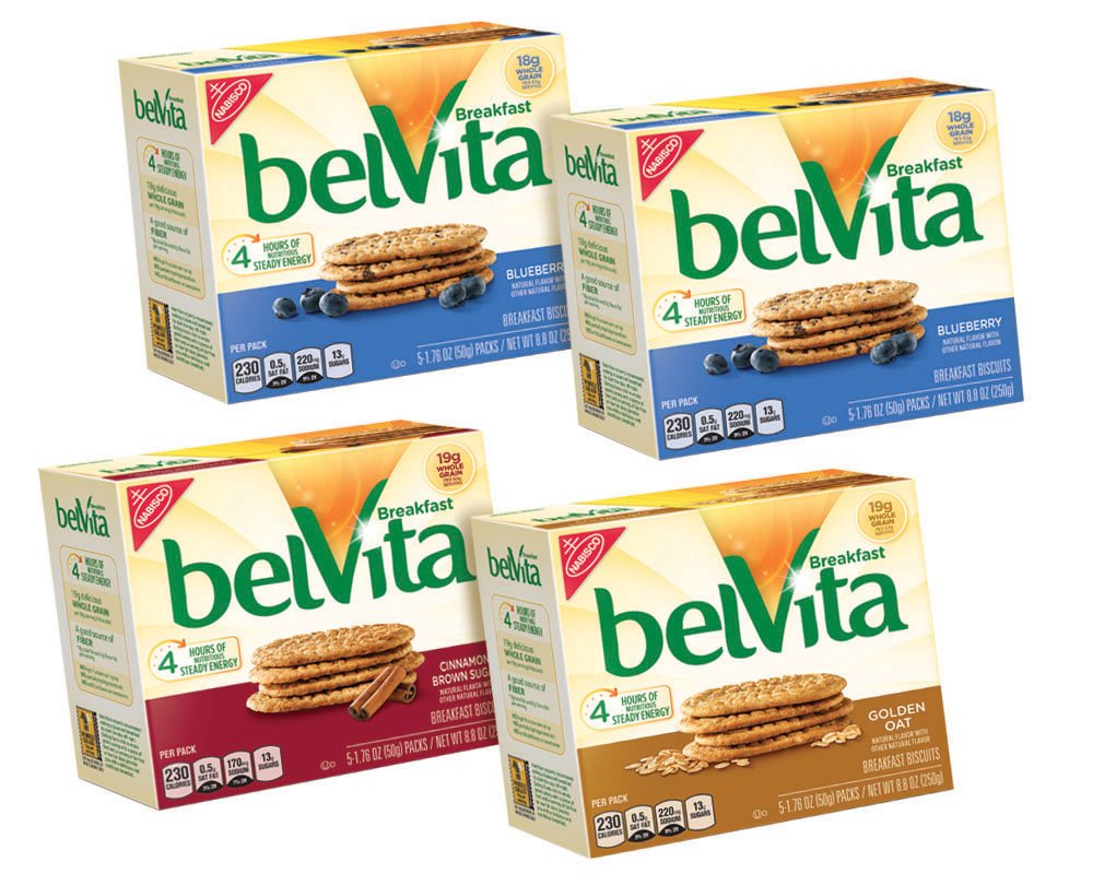 belVita Crunchy Breakfast Biscuit Variety Pack (8.8-Ounce Boxes, 4-Pack)