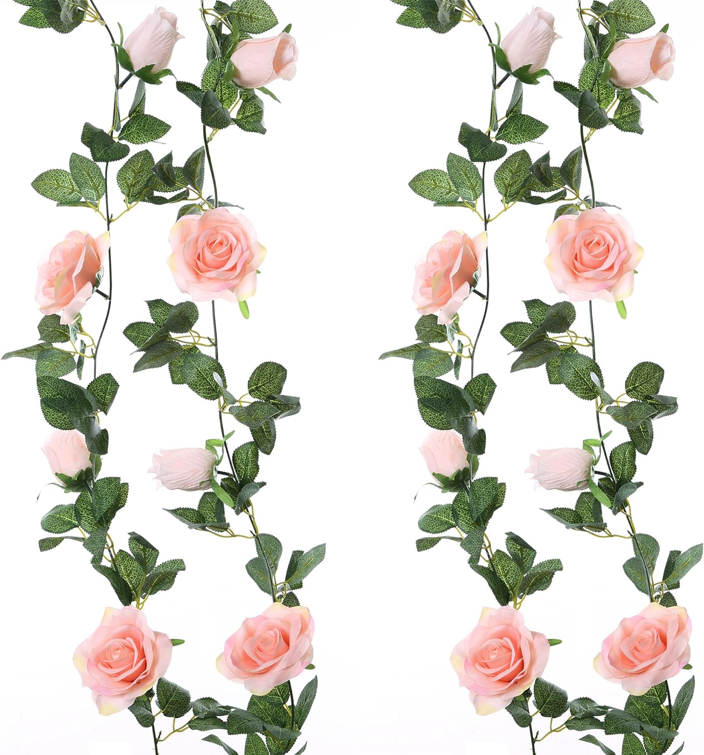 Felice Arts 2 Pack Pink Artificial Floral Garland 13 FT Fake Rose Vine Hanging Rose Garland for Wedding Flowers Table Centerpiece Arrangement Room Baby Shower Teepee Mirror Decor