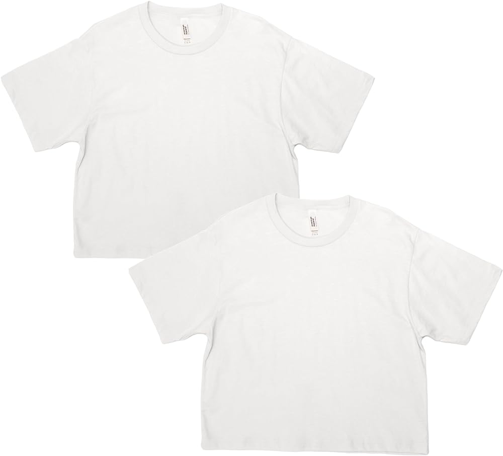 American Apparel Women&#39;s Fine Jersey Boxy T-Shirt, Style G102, 2-Pack