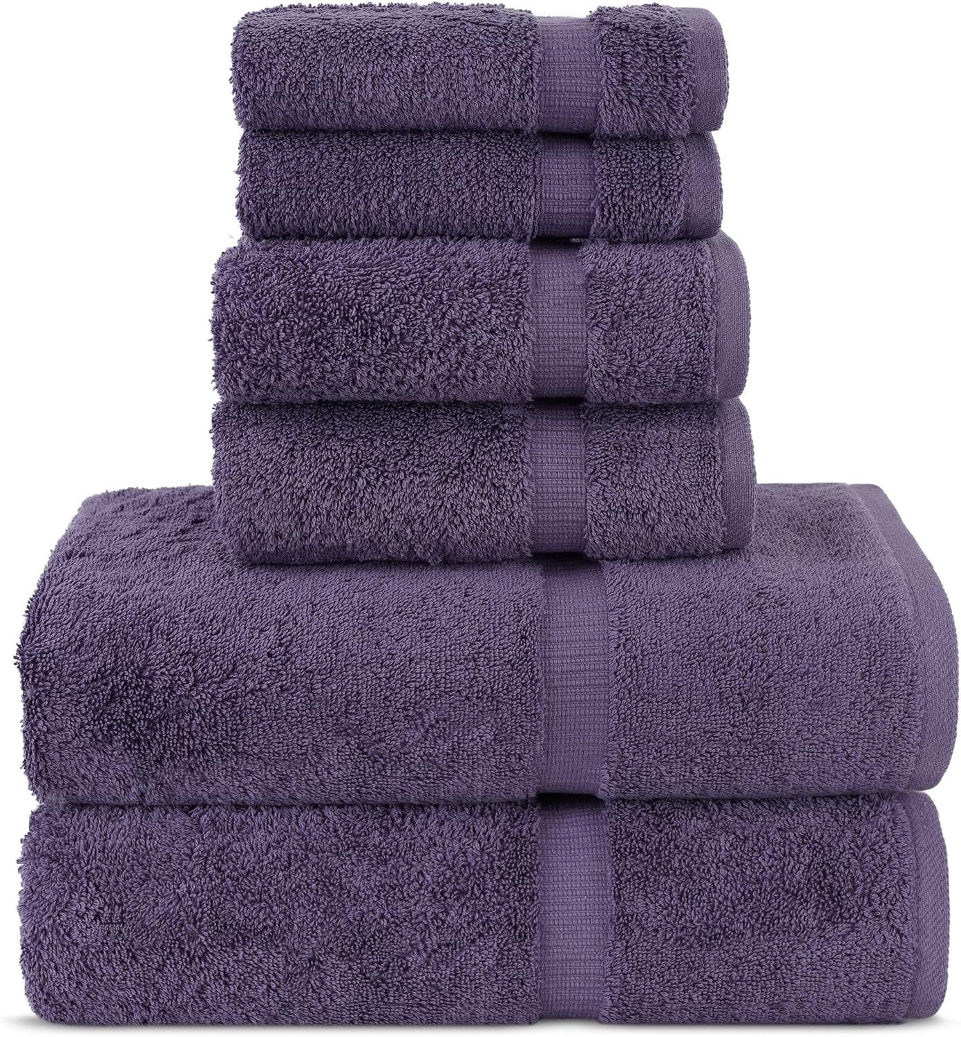 Chakir Turkish Linens Luxury Spa and Hotel Quality Premium Turkish Cotton 6-Piece Towel Set (2 x Bath Towels, 2 x Hand Towels, 2 x Washcloths)