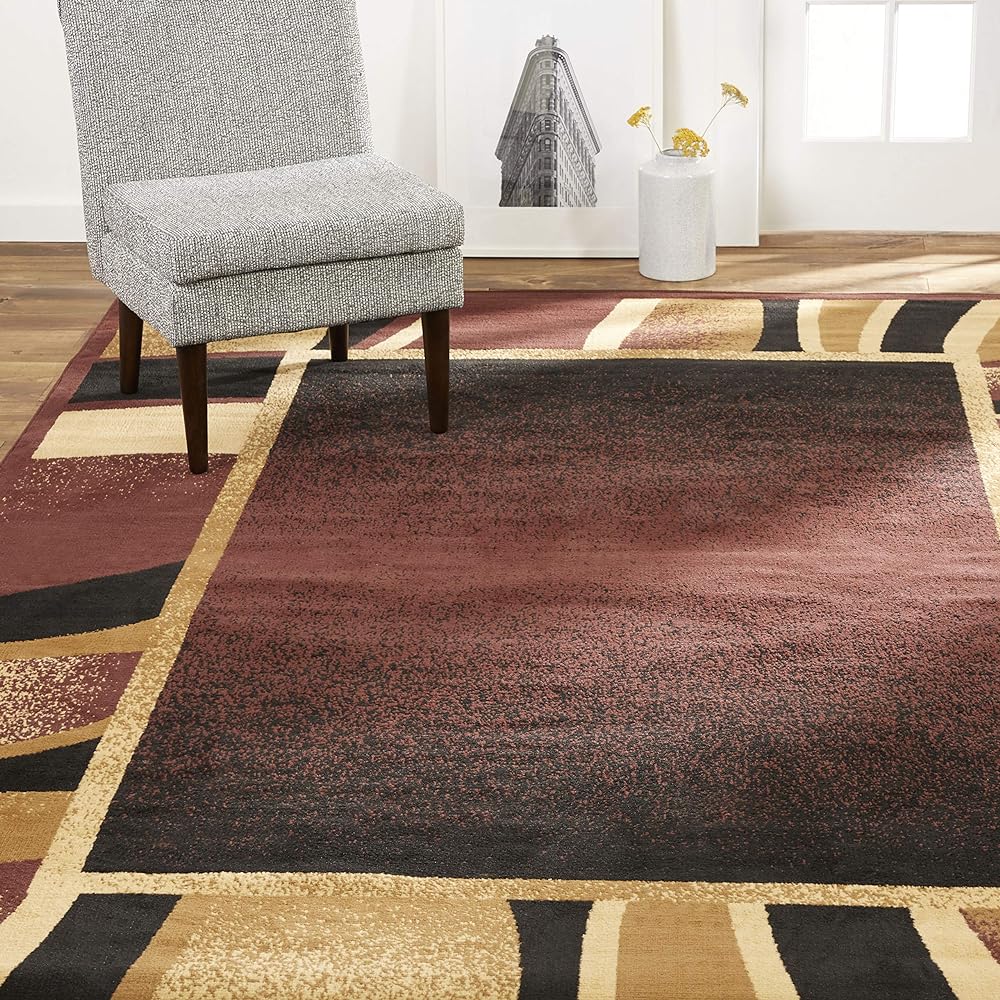 Home Dynamix Premium Rizzy Contemporary Abstract Border Area Rug, Brown/Beige, 21"x35"